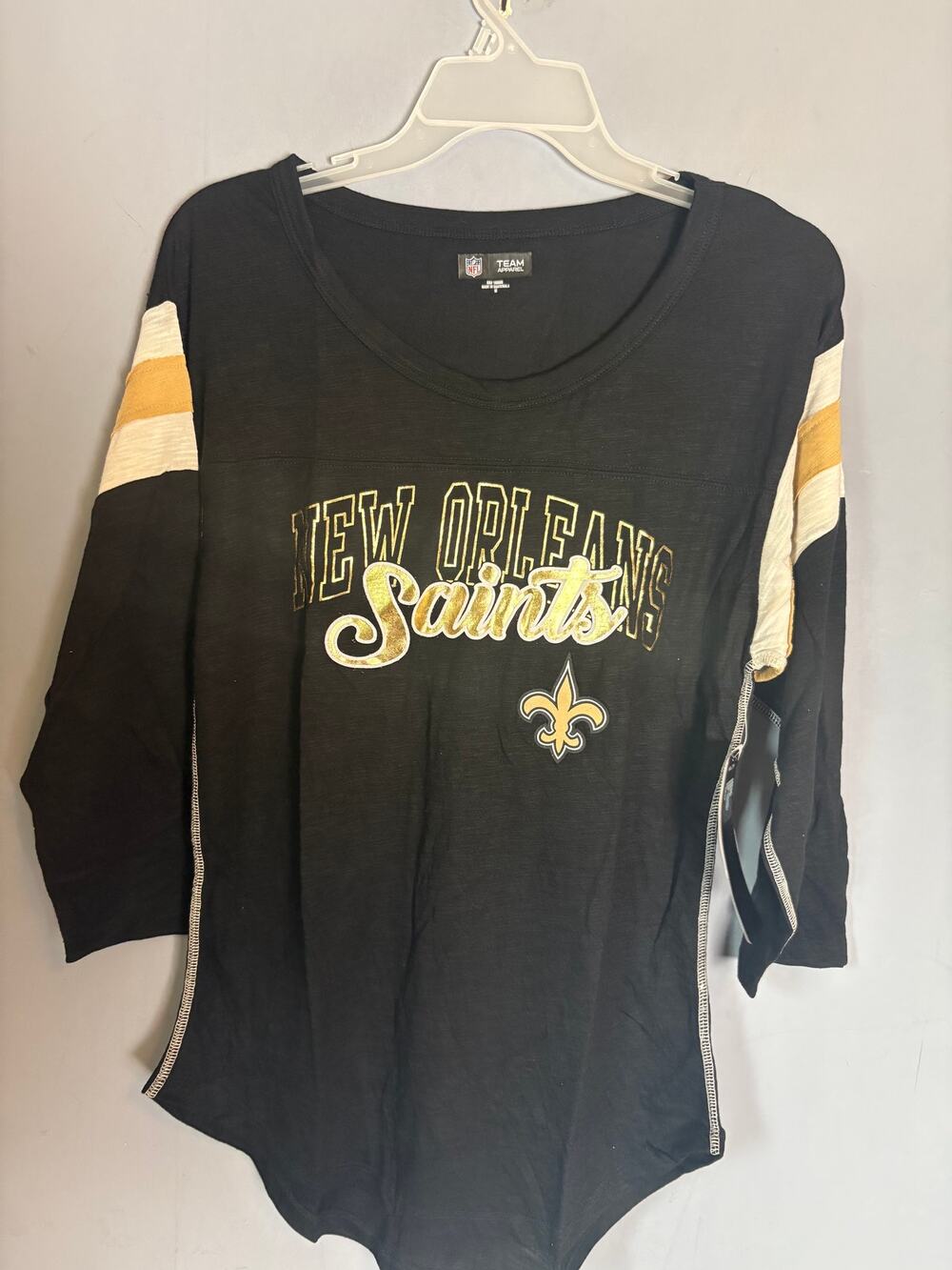 Team Apparel New Orleans Saints Women’s Long Sleeve Shirt Size M NWT